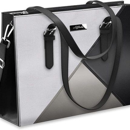 Alfheim Laptop Tote Bag for Women 15.6-16 inch Ladies Shoulder bag with Strap, Travel Business Large PU Leather Briefcase for Office