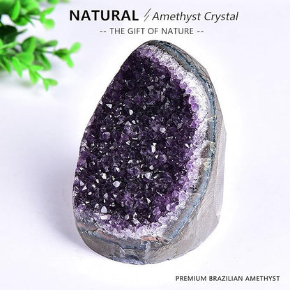 Amethyst Crystal Geodes Purple Crystals Rock Cluster Quartz Raw Healing Crystals 0.5-1LB