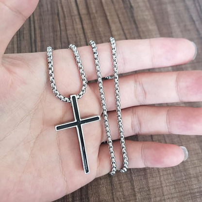 Rnivida Philippians 4:13 Cross Pendant Necklace, I CAN DO ALL THINGS Bible Verse Stainless Steel Necklace Confirmation Jewelry Gifts