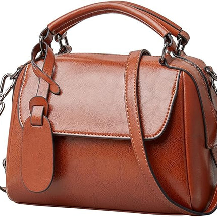 FOXLOVER Small Leather Crossbody Bags for Women Lady Shoulder Bag Top Handle Mini Handbag and Purse