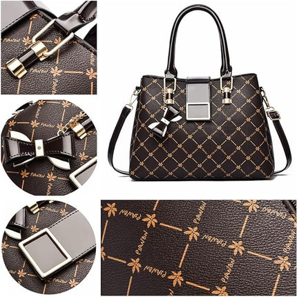 Purses and Handbags for Women Utility Top Handle Satchel Tote Bags with 3 Compartments Ladies Crossbody Bags Medium Size