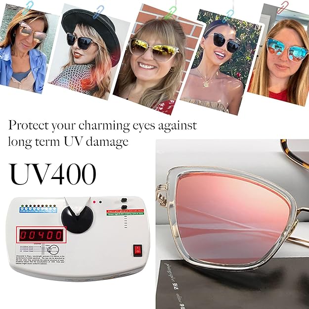 Joopin Oversized Cateye Sunglasses for Women, Fashion Metal Frame Cat Eye Womens Sunglasses