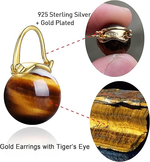 OwMell Elegant 925 Sterling Silver Pearl Drop Earrings Dangle Stud Gold Plated Earrings for Women Large Size 12mm