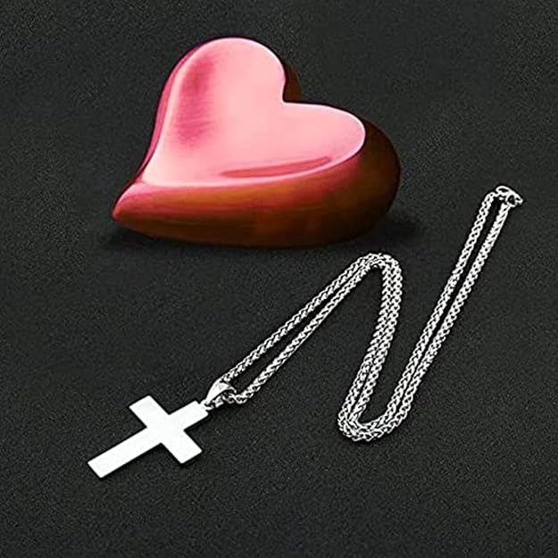 American Flag Bible Cross Pendant Necklace Christian Religious Jewelry Men's