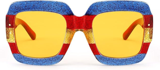 FEISEDY Retro Trendy Square Sunglasses for Women Oversized Stylish Inspired Shades Vintage Desinger Sunglasses B2276