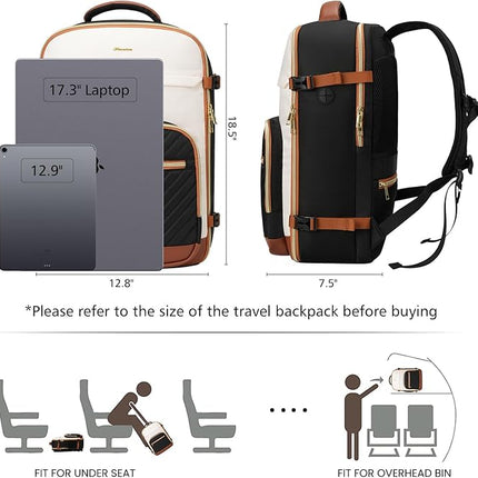 Travel Backpack for Women, 40L Carry On Backpack for Airplanes, Waterproof Large Weekender Overnight Luggage Daypack Airline Approved, Fits 17 Inch Laptop