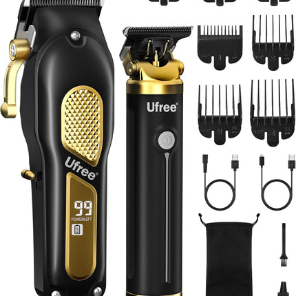 Ufree Professional Cordless Clippers and Trimmers Set for Men for Hair Cutting, Beard Trimmer, Barber Clippers, Rechargeable Electric Shaver, Gifts for Men