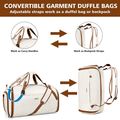 Convertible Garment Bags for Travel - Carry on Garment Duffle Bag with Backpack Straps for Men Women, 4 in 1 Large Travel Duffel Bags with Shoes Compartment Hanging Suit Dress Weekender Bag 3pcs Set