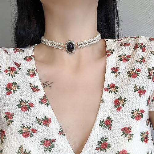 Glowave Rhinestone Choker Necklaces Tennis Necklace Sparkly Crystal Necklace Rhinestone Necklace Diamond Choker Chain Jewelry Fashion Minimalist Party Prom Accessories for Women and Girls