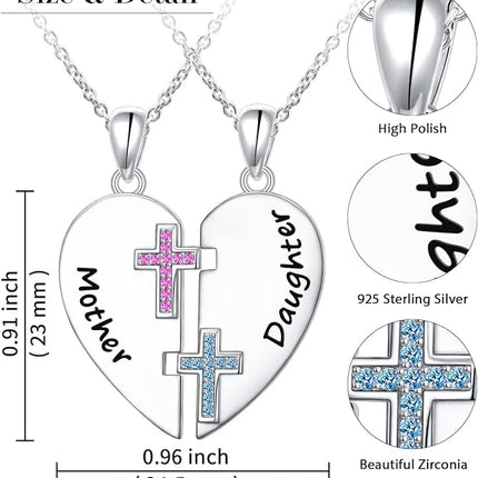 Sterling Silver Mother Daughter Set 2 Granddaughter Grandmother Necklace