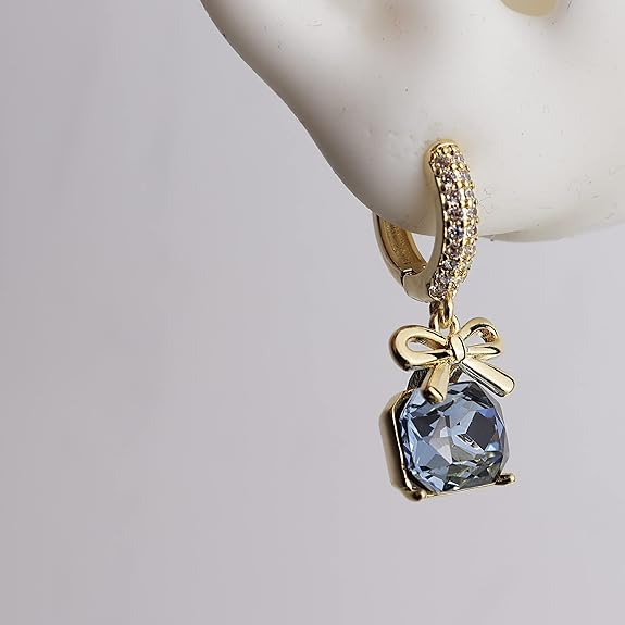 Sonateomber Small Hoop Huggie Rhinestone Earrings for Women Girls – Trendy Elegant Holiday Cartilage Stack Crystal Drop Dangle CZ Leverback Earrings Wedding Prom Bridal Jewelry Gift