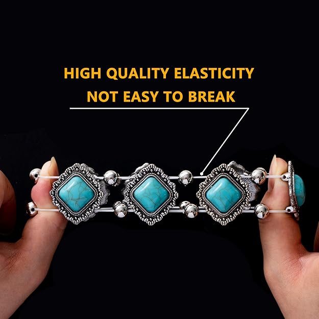 Turquoise Beaded Stretch Bracelets Bohemian Stackable Bracelets Y2K Summer Beach Bracelets Jewelry for Women