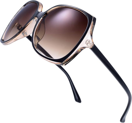 The Fresh Women's Oversized Square Jackie O Cat Eye Hybrid Butterfly Fashion Sunglasses - Exquisite Packaging