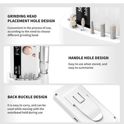 Professional Nail Drill Kit 45000RPM, Portable Electric Nail File with 13 Bits & 56pcs Sanding Bands,LED Screen,Ultra-Silent, Rechargeable Nail Drills Machine for Acrylic Nails Gel Polishing (White)