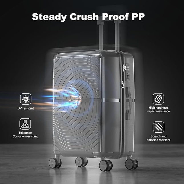 Nazhura Luggage Set, 3-Piece Hardside Suitcase Set, 20-inch, 24-inch, 28-inch Luggage, Carry on Luggage Set, Travel Luggage Set, Large Suitcase with Wheels