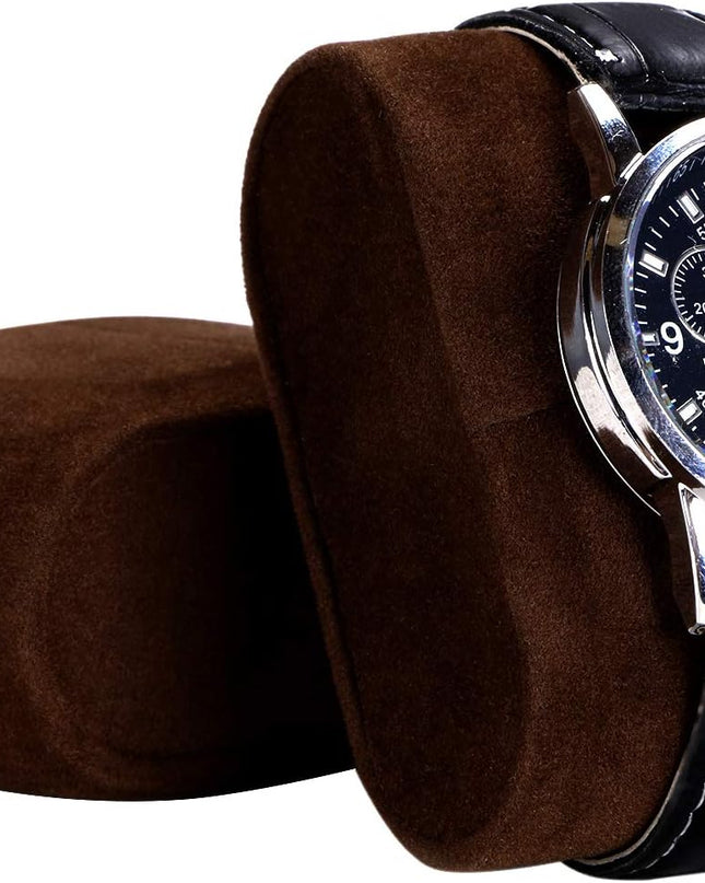 BEWISHOME Watch Box for Men Luxury Watch Organizer Faux Leather Watch Case with Jewelry Drawer, Real Glass Top, Metal Hinge, Brown SSH12Z