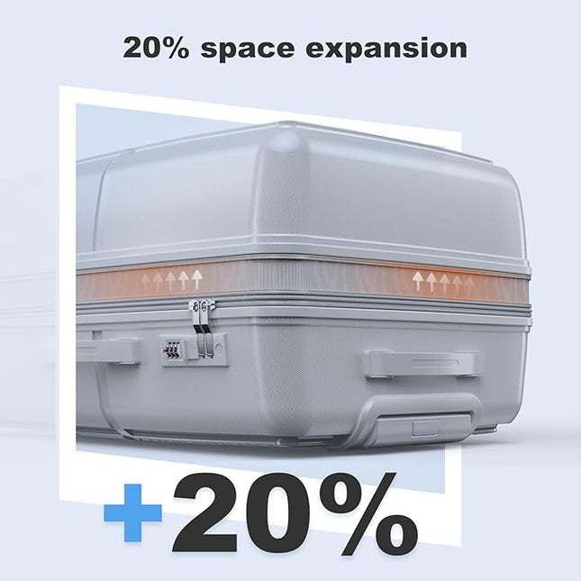 Nazhura Luggage Set, 3-Piece Hardside Suitcase Set, 20-inch, 24-inch, 28-inch Luggage, Carry on Luggage Set, Travel Luggage Set, Large Suitcase with Wheels