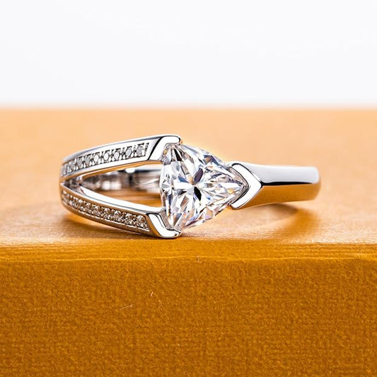 Emerald/Marquise Cut Moissanite Engagement Ring D Color VVS1 Clarity 925 Sterling Silver Promise Anniversary Wedding Statement Rings for Women with Certificate