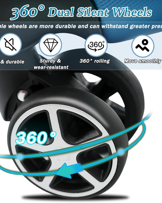 Merax Luggage Set 6 Piece, Hardshell ABS Suitcases with 8 Silent Spinner Wheels, Durable and Lightweight Travel Luggage for Family Trips, Ink Blue