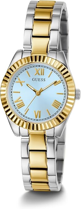 GUESS Two-Tone and Light Blue Analog Watch
