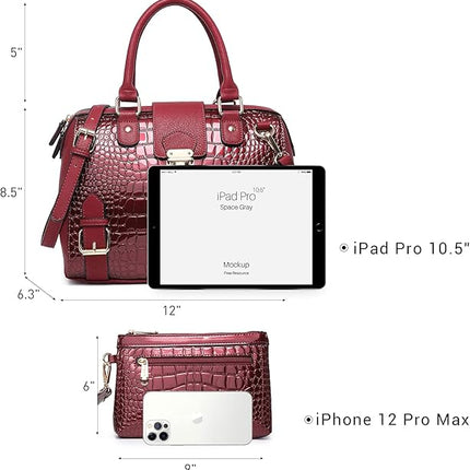 Dasein Women Barrel Handbags Purses Fashion Satchel Bags Top Handle Shoulder Bags Vegan Leather Work Bag