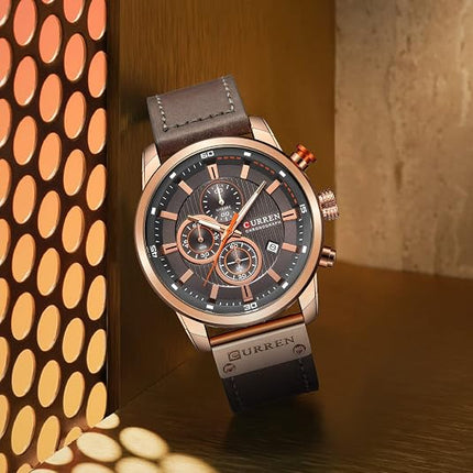 FANMIS Mens Analog Quartz Chronograph Classic Casual Business Dress Watch
