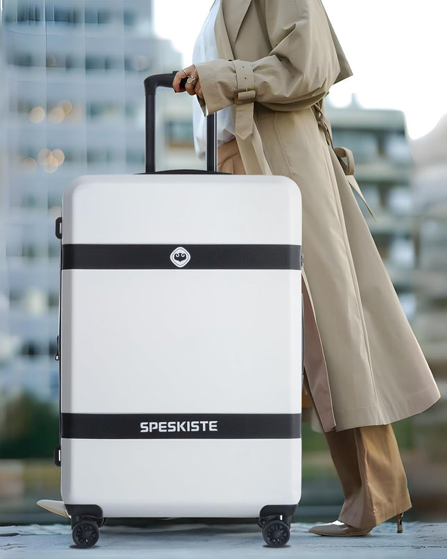 Luggage Sets 3 Piece (20/24/28) Expandable Suitcases with Wheels PC+ABS Durable Hardside Suitcase TSA Lock White