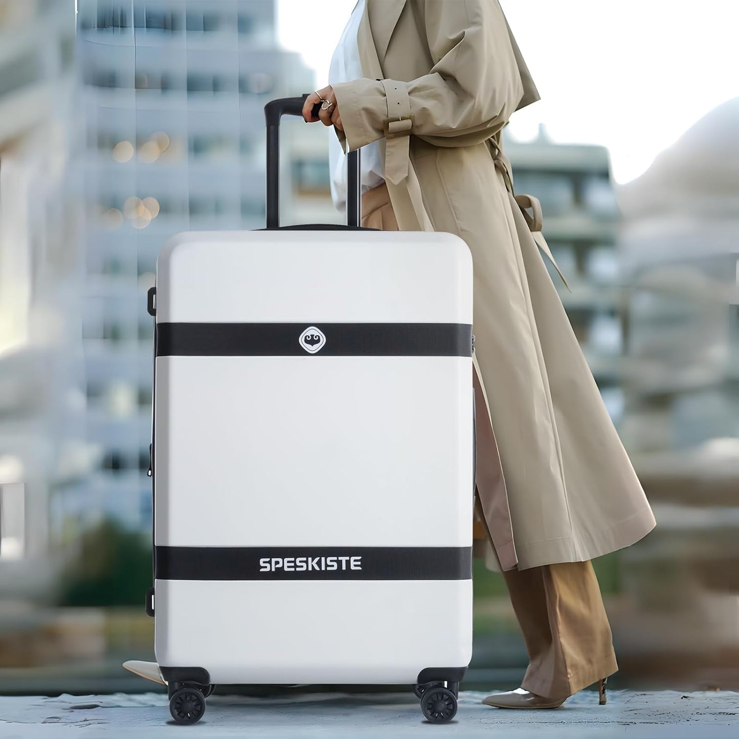 Luggage Sets 3 Piece (20/24/28) Expandable Suitcases with Wheels PC+ABS Durable Hardside Suitcase TSA Lock White