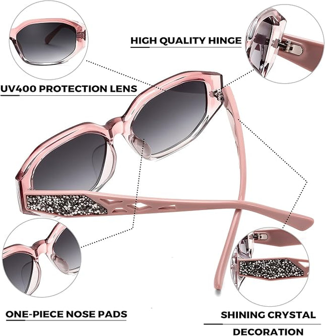 FEISEDY Sunglasses for Women Men, Retro Trendy Shiny Style, Small Narrow Rectangle Shades, UV400 B0247