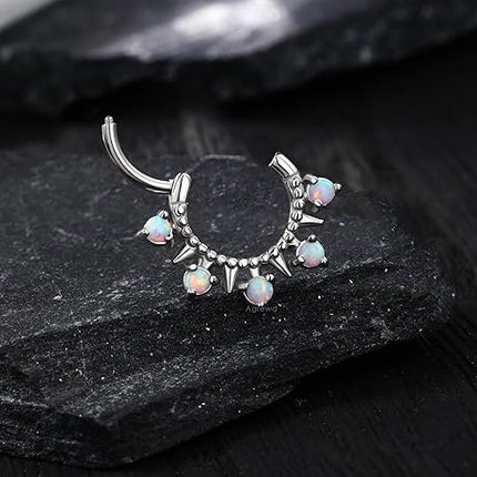 Flower Septum Ring 16G Septum Jewelry Silver Helix Daith Earrings Cute Helix Daith Piercing Jewelry Stainless Steel