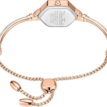 Rose Gold Petite Bracelet Watch for Women, Diamond Dress Analog Hexagonal Mini Women Watch Waterproof