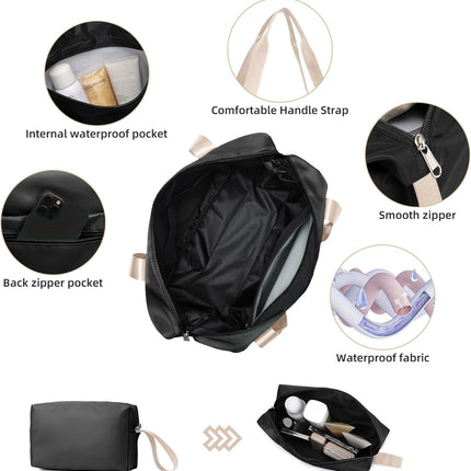 LARVENDER Luggage Sets 6 Piece with Duffel Bag, Expandable(Only 28 & 24") Hardside Luggage with Cosmetic Case 360° Spinner Wheels, Durable Luggage Set Clearance For Women Men, Black