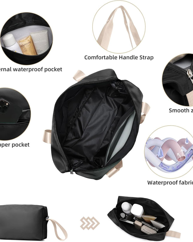 LARVENDER Luggage Sets 6 Piece with Duffel Bag, Expandable(Only 28 & 24") Hardside Luggage with Cosmetic Case 360° Spinner Wheels, Durable Luggage Set Clearance For Women Men, Black