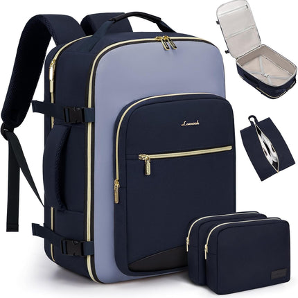 LOVEVOOK 40L Carry on Backpack for Women & Men with 3 Packing Cubes, Large Travel Backpack for Airplanes, TSA Personal Item Travel Bag fits 17" Laptop, Waterproof Travel Essentials Airline Approved