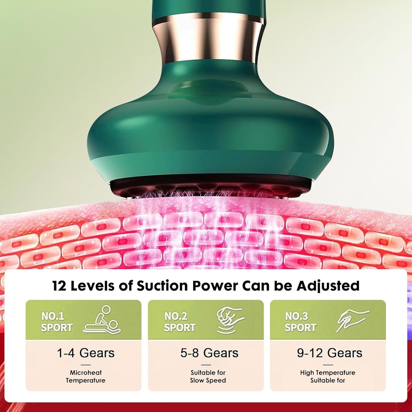 5 in1 Cellulite Massage Tool,Cellulite Massager Electric Fat Remover with 12 Suction Modes,Rechargeable & Cordless,Intelligent Cupping Massager for Arms,Legs,Back Used at Home