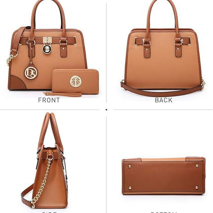 Dasein Women Handbags Top Handle Satchel Purse Shoulder Bag Hobo Bag Work Bag Set 2pcs