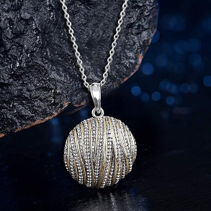 Coin Pendant Necklace for Women 18K Gold and Silver Intertwined Crossover Pendant Two Tone Necklaces Christmas Jewelry Gift