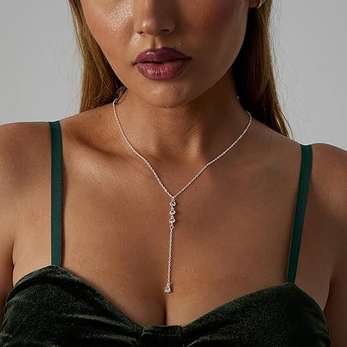 Gold Y Necklace for Women 14K Gold Plated Y-Shaped Drop Necklaces