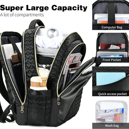 15.6'' Laptop Backpack for Men & Women, Birthday Gifts College Backpack with USB Charging Port, Carry on Backpack for Airplanes