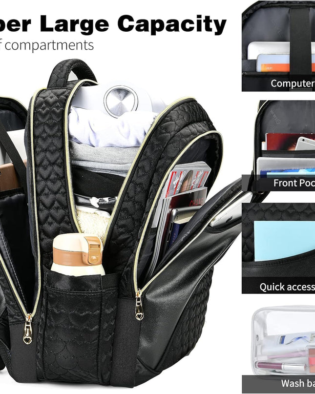 15.6'' Laptop Backpack for Men & Women, Birthday Gifts College Backpack with USB Charging Port, Carry on Backpack for Airplanes