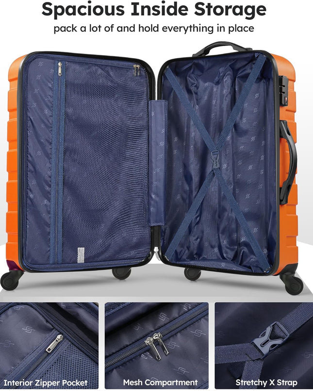 Suitour Luggage Sets 4 piece with Spinner Wheels,Hard Shell Luggage set for Women,16" 20" 24" 28 inches Suitcase Set for Travel Business