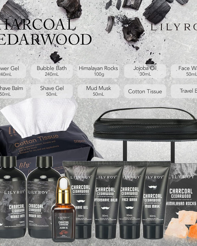 Perfumes Bath Spa Gift Baskets Set for Men Father's Day Luxury Bath and Body Gift Travel Bag Set 10 Pcs Bath Spa Kit Skin Self Care Gifts Set for Christmas Birthday Gift for Men and Fathers