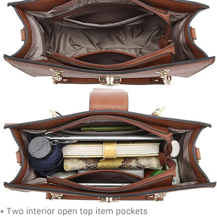 Dasein Leather Handbag Tote Hobo Bag for Women Shoulder Purse Top Handle Satchel Bag with Matching Clutch