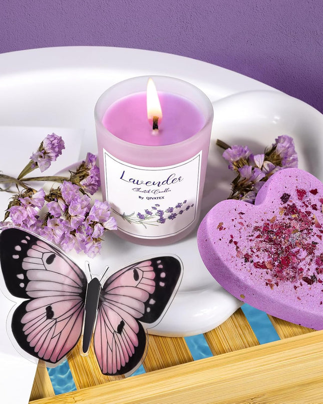 Gifts for Women, Bath Relaxing Spa Gift Basket, Christmas Gifts for Women Stockings Stuffers White Elephant Gift for Adults, Lavender Bath Bombs Birthday Gifts Set for Women Mom Sister Wife Her