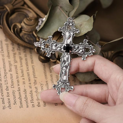 Sacina Gothic Cross Necklace, Gothic Necklace, Goth Necklaces, Y2k Necklaces, Vintage Necklace, Cross Necklace for Women, Halloween Necklace, Christmas New Year Jewelry Gift for Women