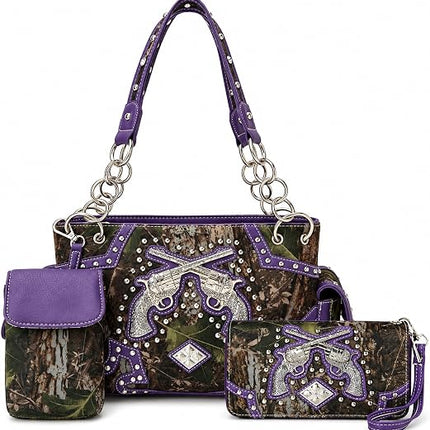 Western Camouflage Purse Set for Women with Wallet and Pouch