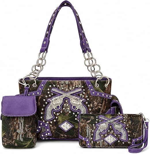 Western Camouflage Purse Set for Women with Wallet and Pouch