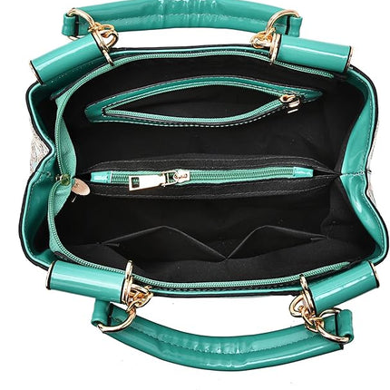 Nevenka Handbags For Women Patent Leather Designer Purse Suitable for Shopping Party Daily Use