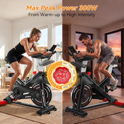 pooboo Magnetic Exercise Bike, Indoor Stationary Bicycle for Home with App