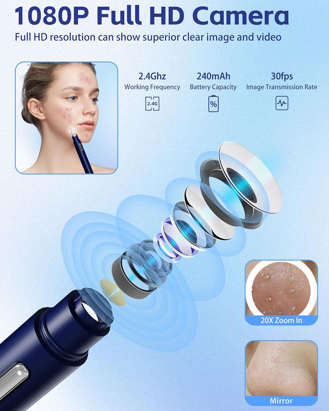 Visual Blackhead Remover with Camera 20X Extractor Kit for iPhone/Android